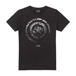 Captain America Mens Brick Shield Shield T-Shirt / Black